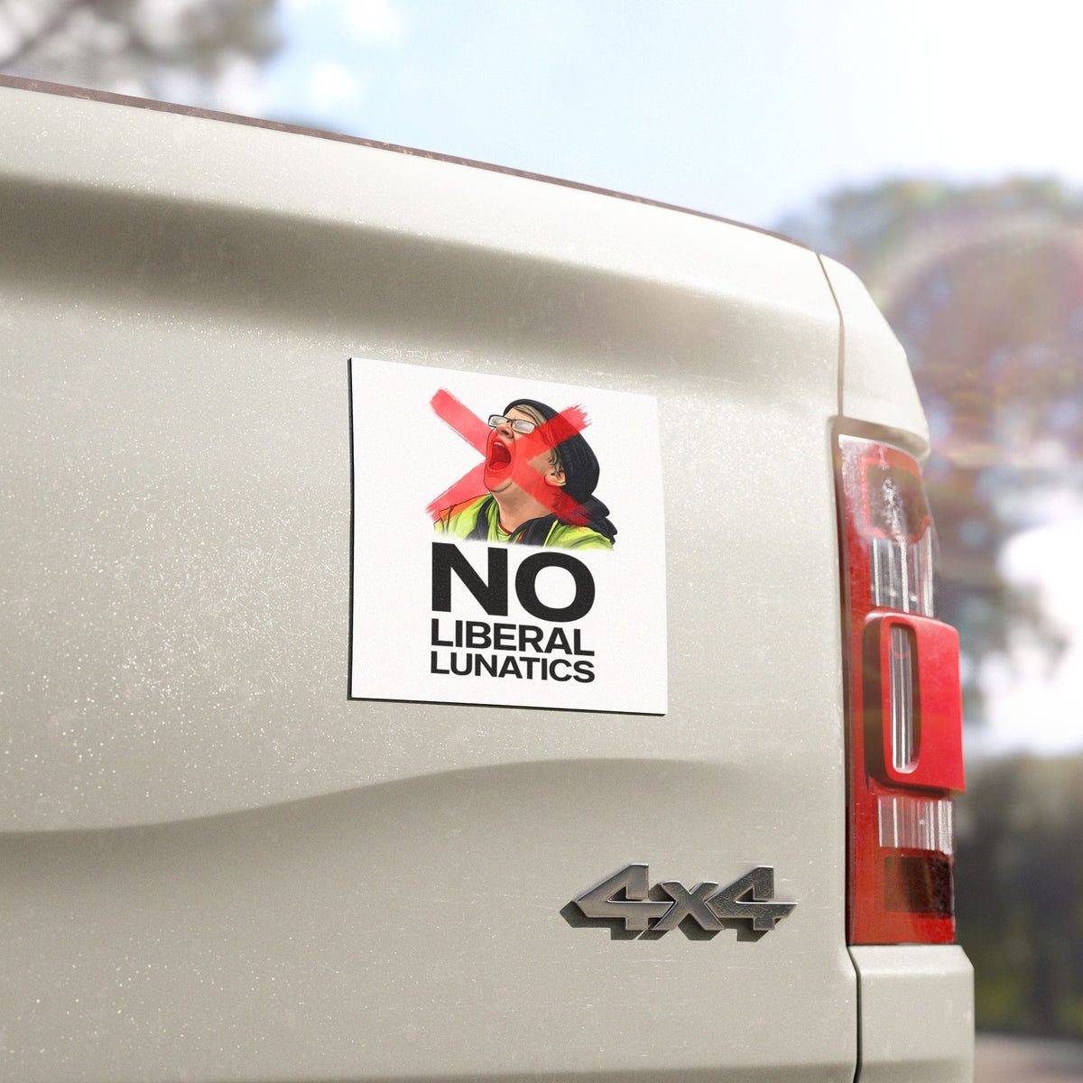 No Liberal Lunatics Car Magnet | Political protest design
