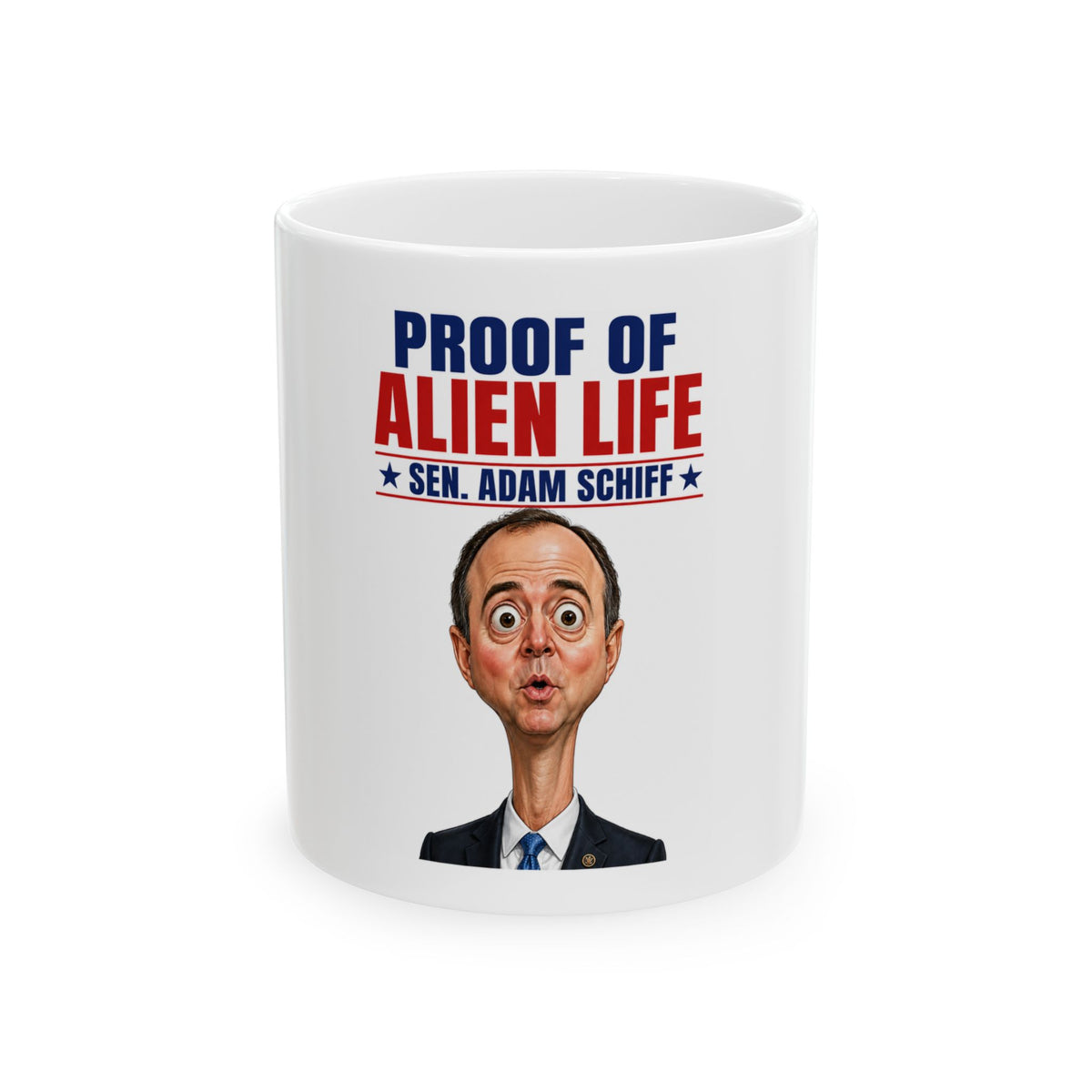 Proof of Alien Life Se. Adam Schiff caricature Mug | Political Satire