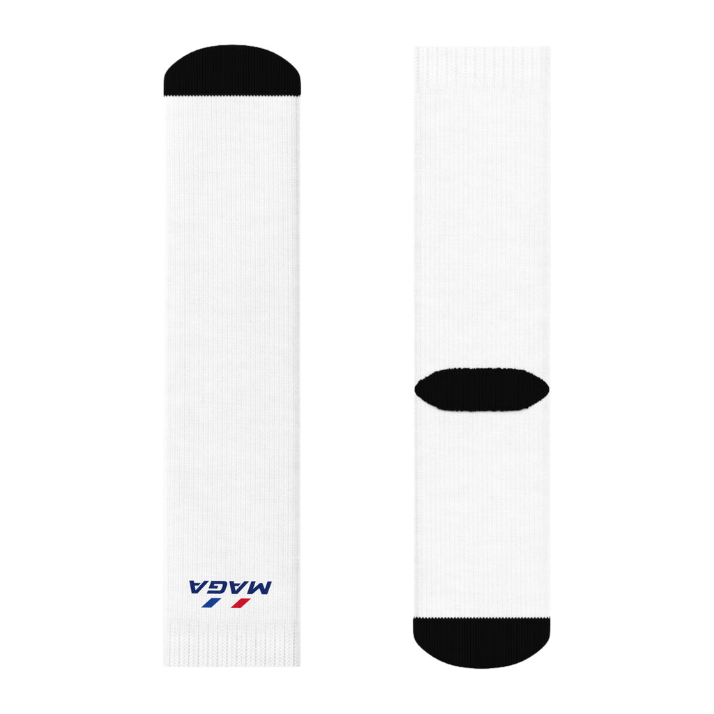 Crew Socks — Minimalist White Athletic Socks with Small 'MAGA' Accent - The Conservative Brand