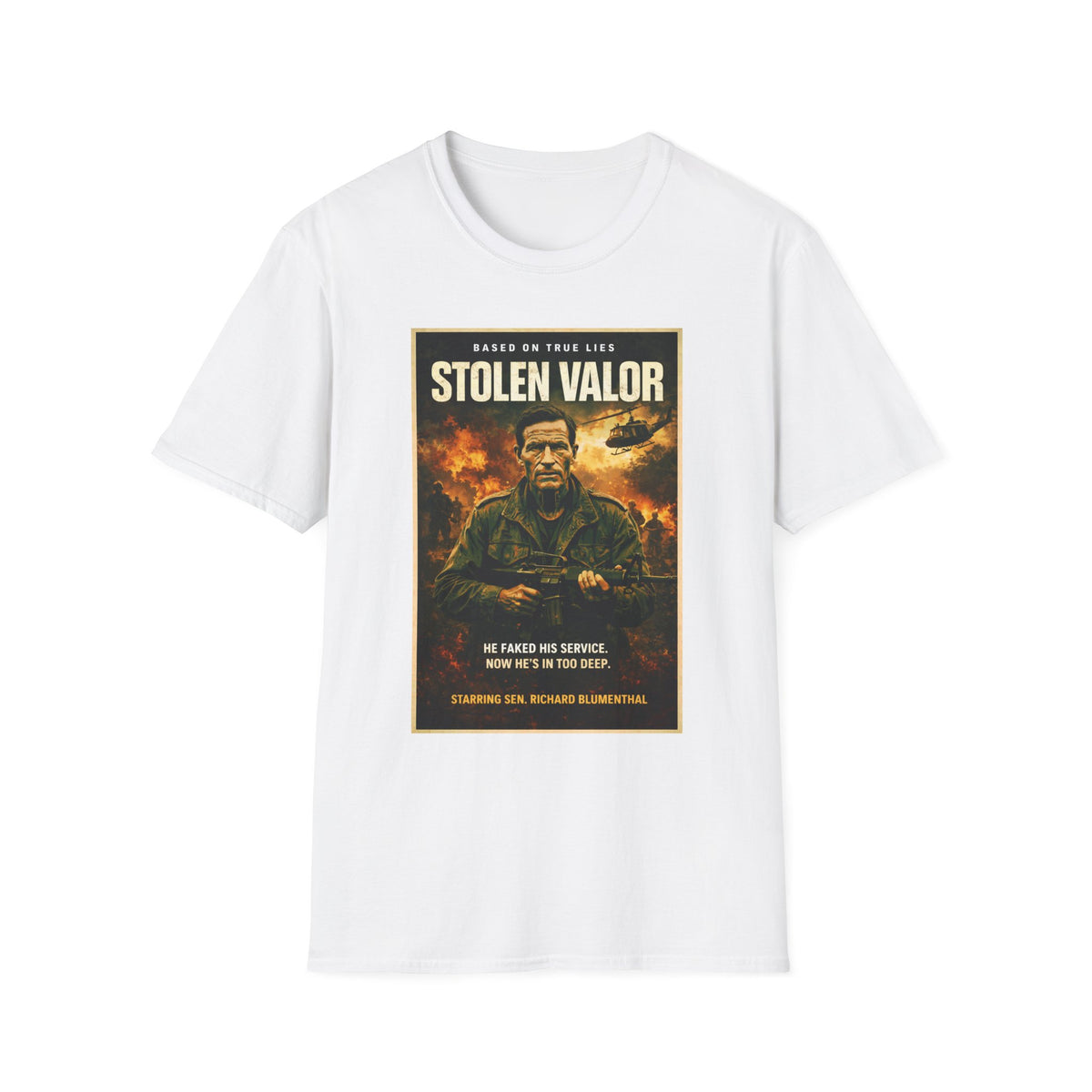 "Trump Patriot Shirt | America First T-Shirt | Conservative Republican Apparel | God Family Country Tee" | anti-woke tshirt | Stolen Valor Poster Art T-Shirt | Military Veteran Tribute
