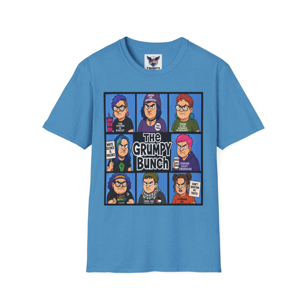 Grumpy WOKE Bunch Graphic T-Shirt — Retro Comic Panel Illustration