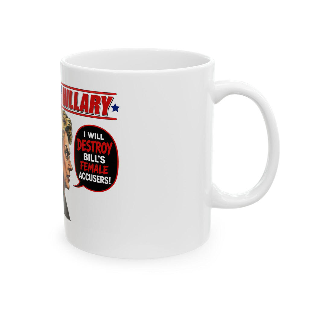 Two-Faced Hillary Clinton Mug | Political Caricature Ceramic Coffee Mug