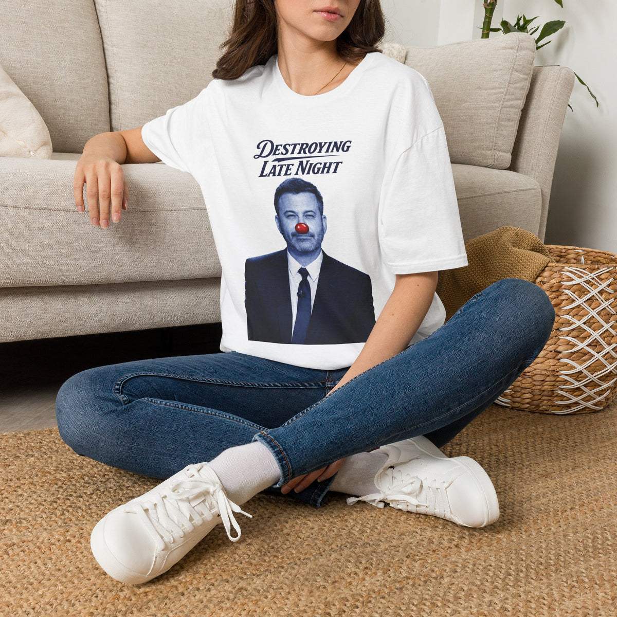 "Trump Patriot Shirt | America First T-Shirt | Conservative Republican Apparel | God Family Country Tee" | anti-woke tshirt | Destroying Late Night T-Shirt | Portrait with Red Nose, Satire Tee