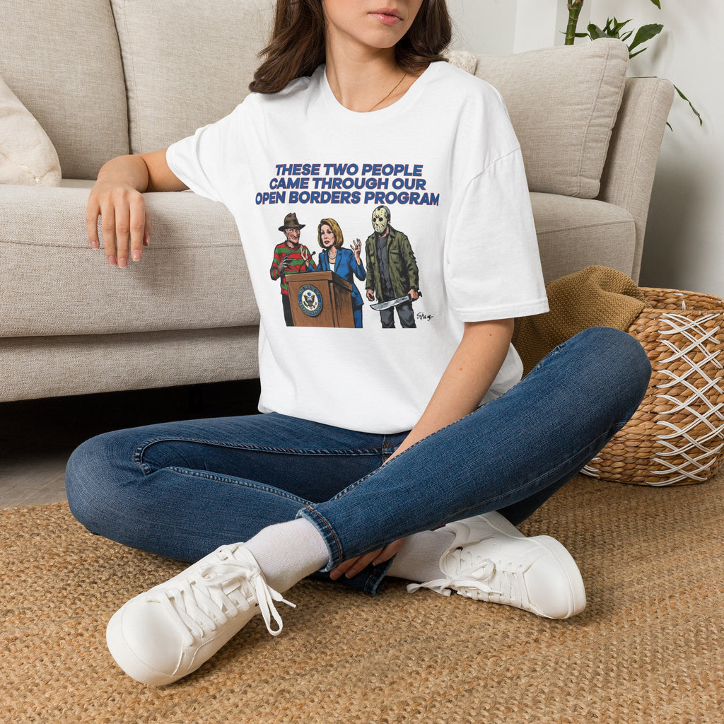 "Trump Patriot Shirt | America First T-Shirt | Conservative Republican Apparel | God Family Country Tee" | anti-woke tshirt | These Two People Came Through Our Open Borders Program T-Shirt | Political...