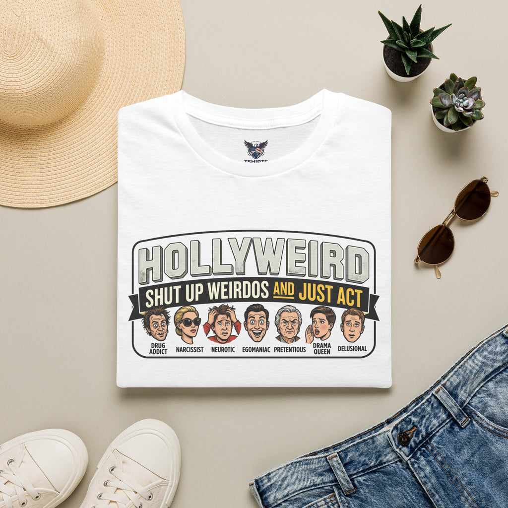 Hollydeird “Hollyweird — Shut Up Weirdos and Just Act” Graphic T-Shirt
