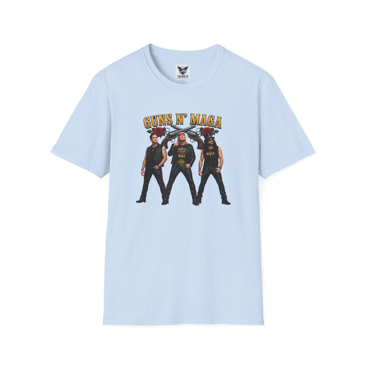 Guns N' Maga Rock Band T-Shirt — Trump, Vance, Rubio Political Parody Graphic Tee