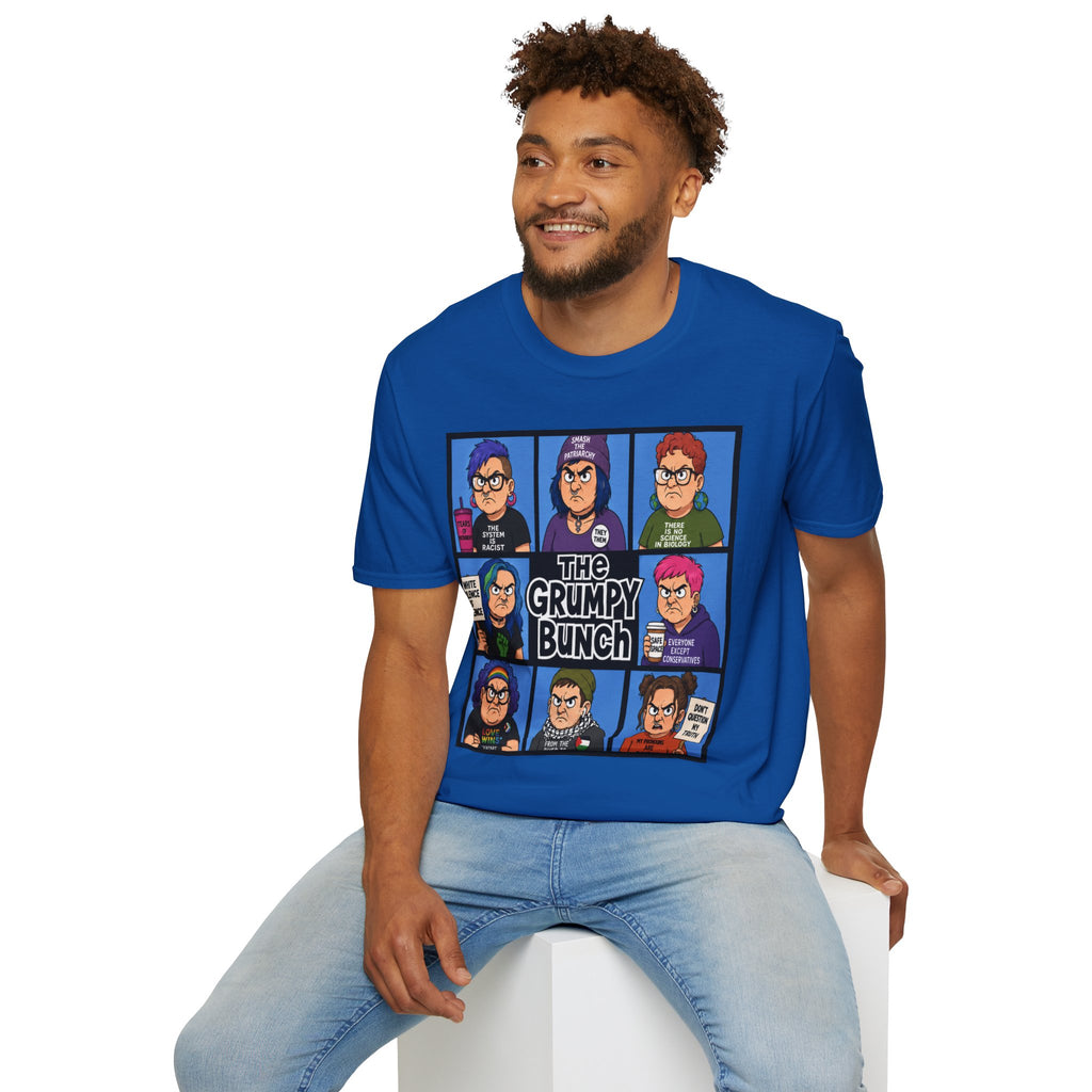 Grumpy WOKE Bunch Graphic T-Shirt — Retro Comic Panel Illustration