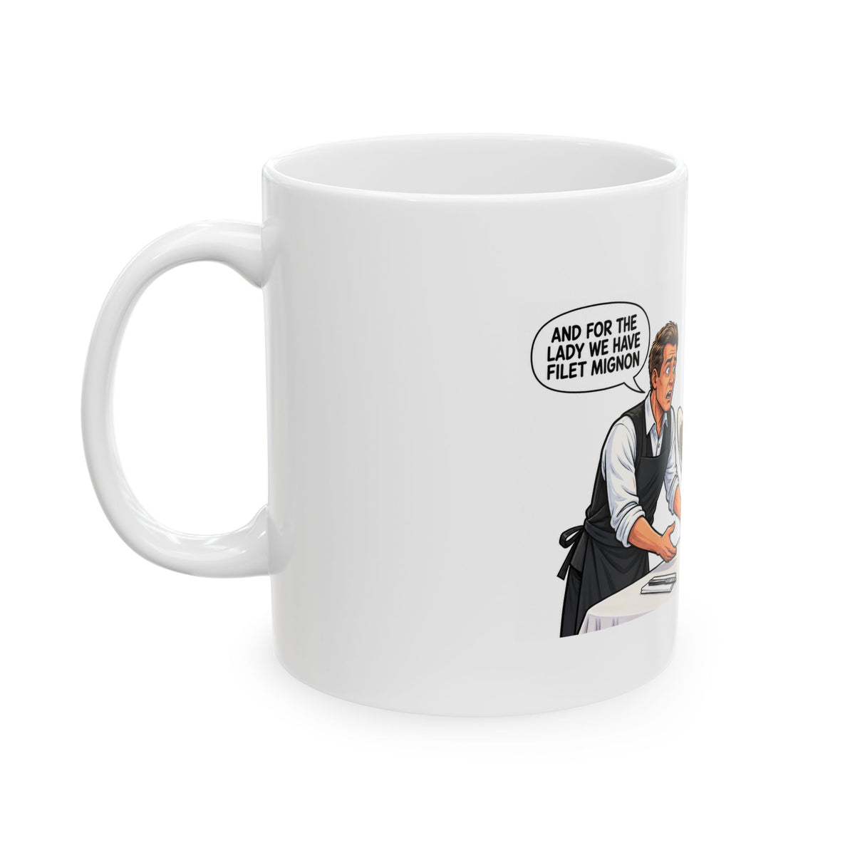 Violent Non-Binary Dinner Patron Comic Ceramic Mug — Humorous LGBT Pride Coffee Cup (11oz/15oz)