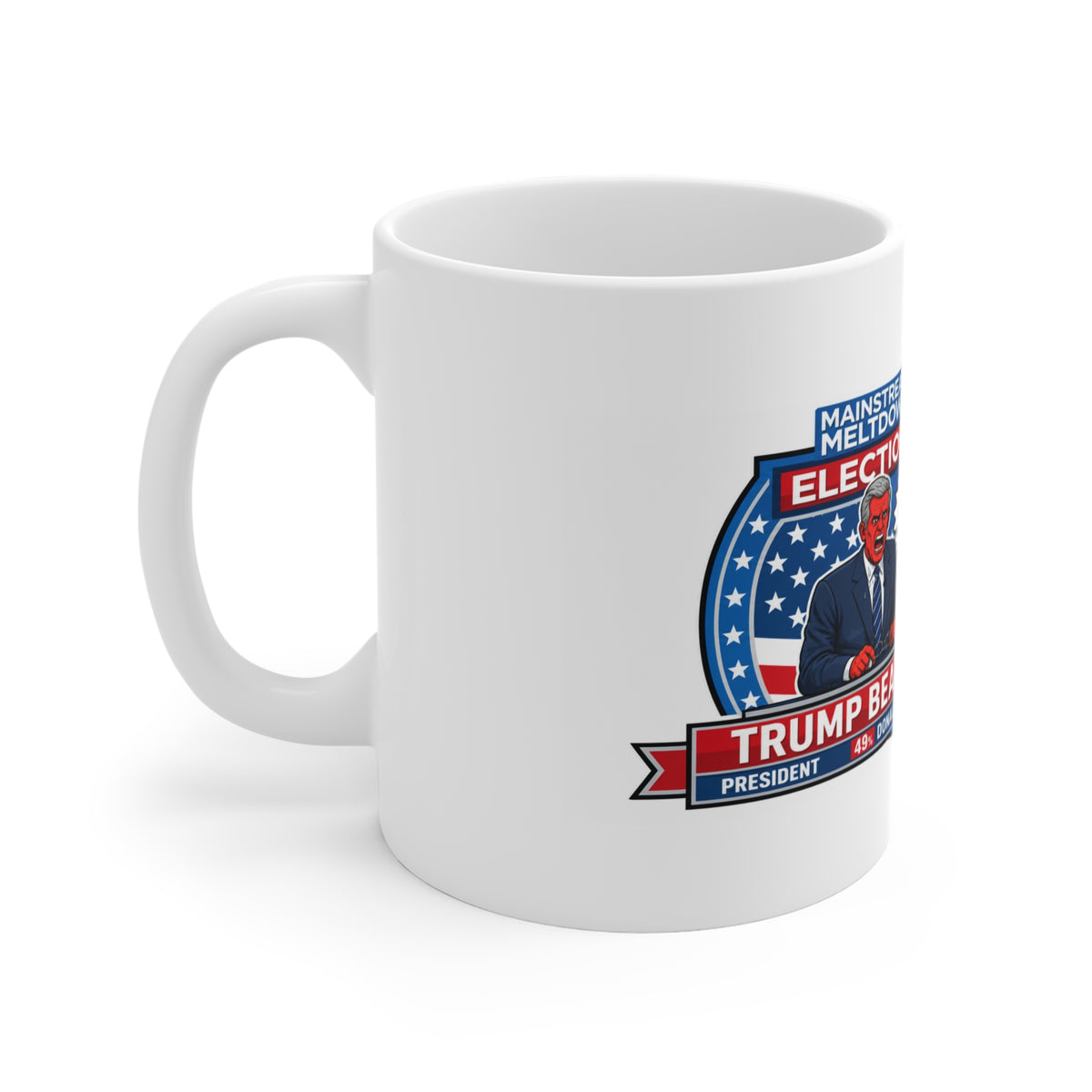 Patriotic Conservative Political Satire Coffee Mug – Funny Election Night Trump Coffee Cup for Republicans and MAGA Supporters