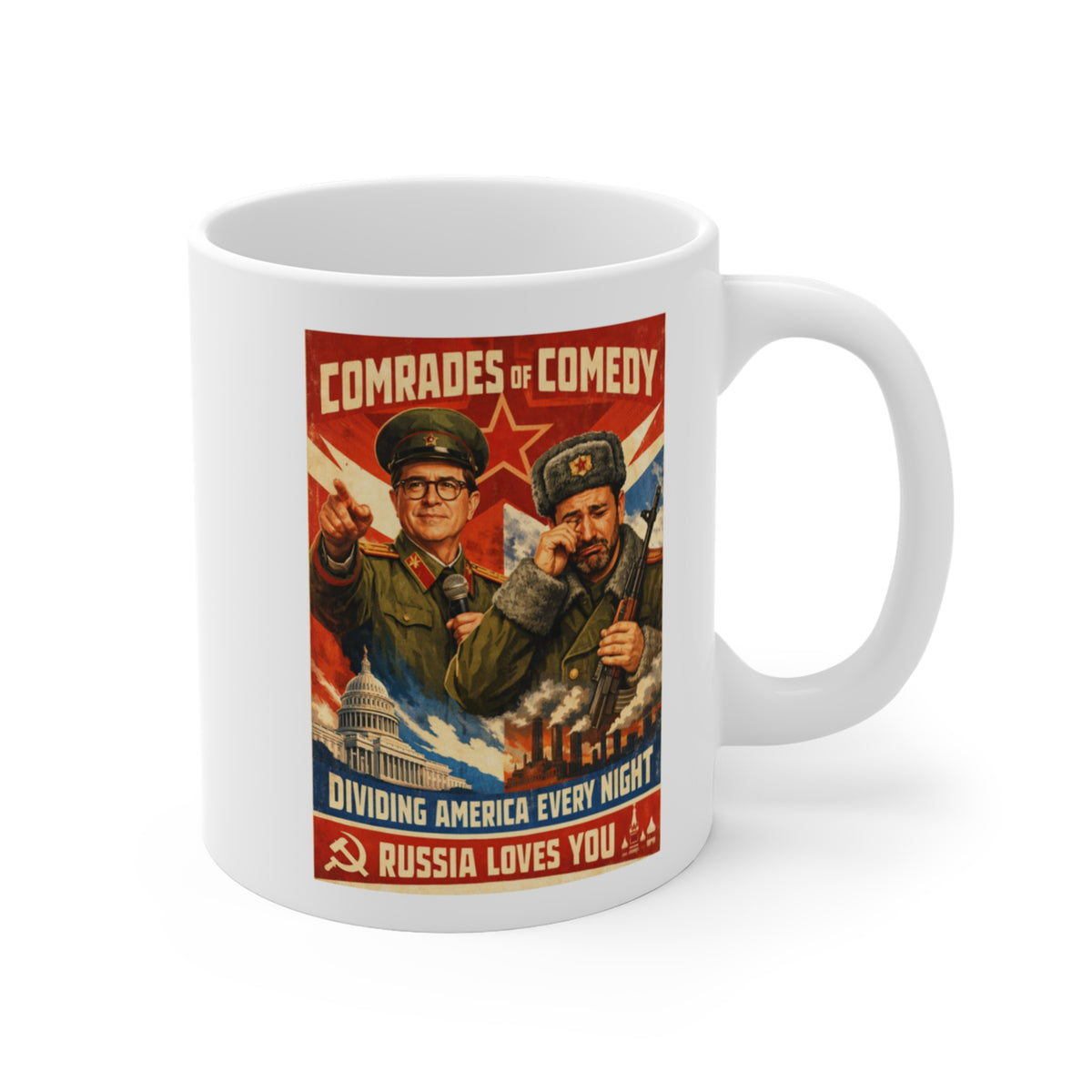 Comrades of Comedy Satirical Political Mug | Anti-Liberal Media Parody