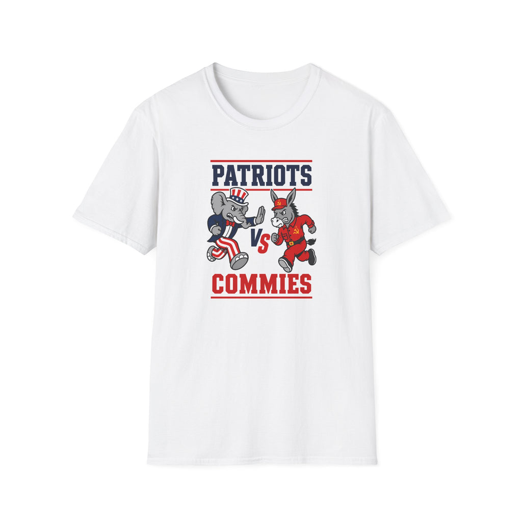 Patriots vs Commies Heisman T-Shirt | Political Cartoon Rivalry Tee
