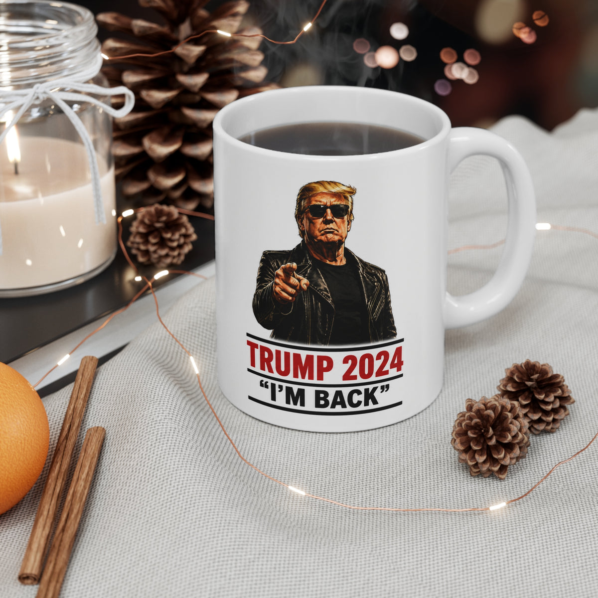 TRUMP 2020 "I'LL BE BACK" 2024 I'M BACK TERMINATOR STYLE — Political Coffee Cup