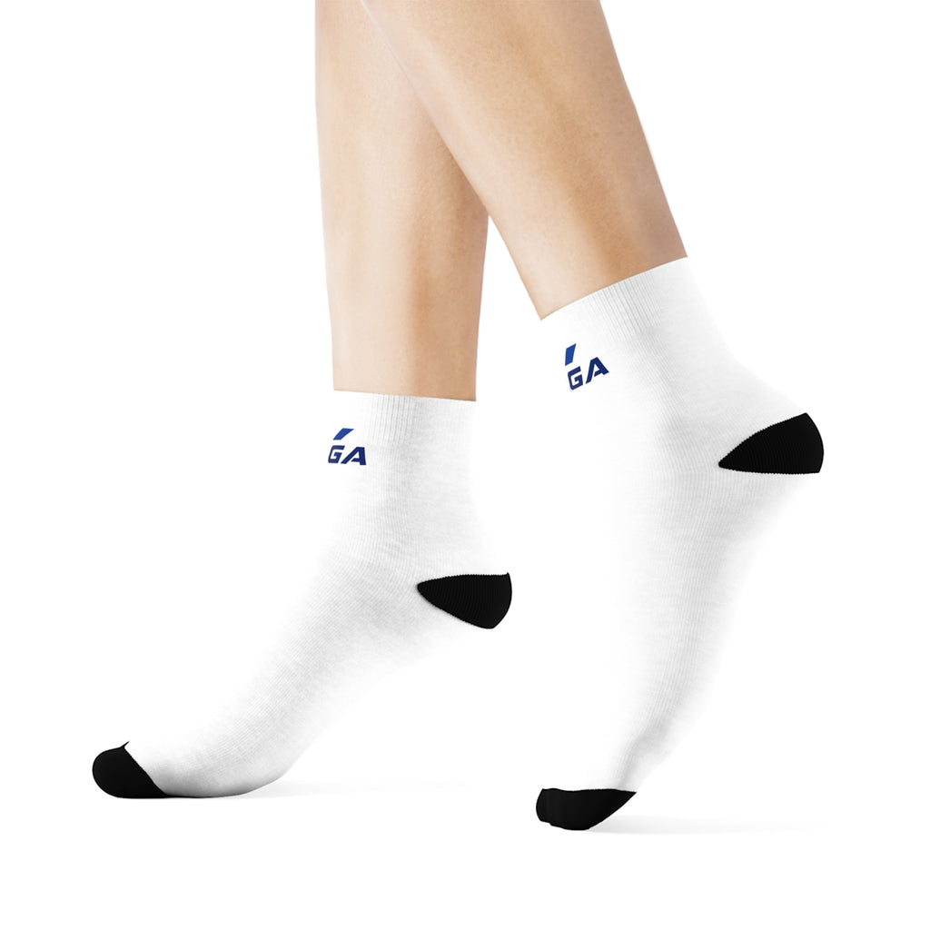 Crew Socks — Minimalist White Athletic Socks with Small 'MAGA' Accent - The Conservative Brand