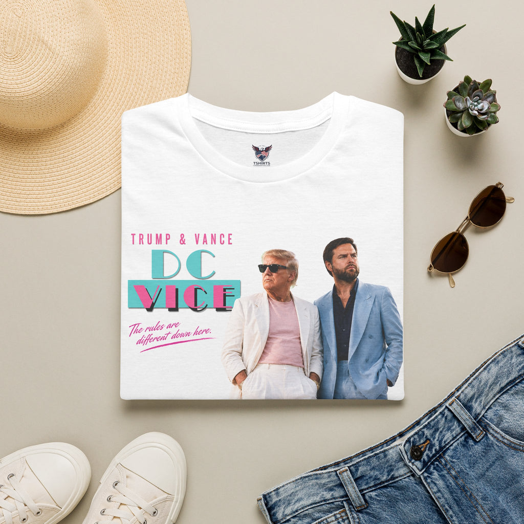 T-Shirt — "DC Vice" Trump & Vance Retro Miami Movie Style Graphic Tee