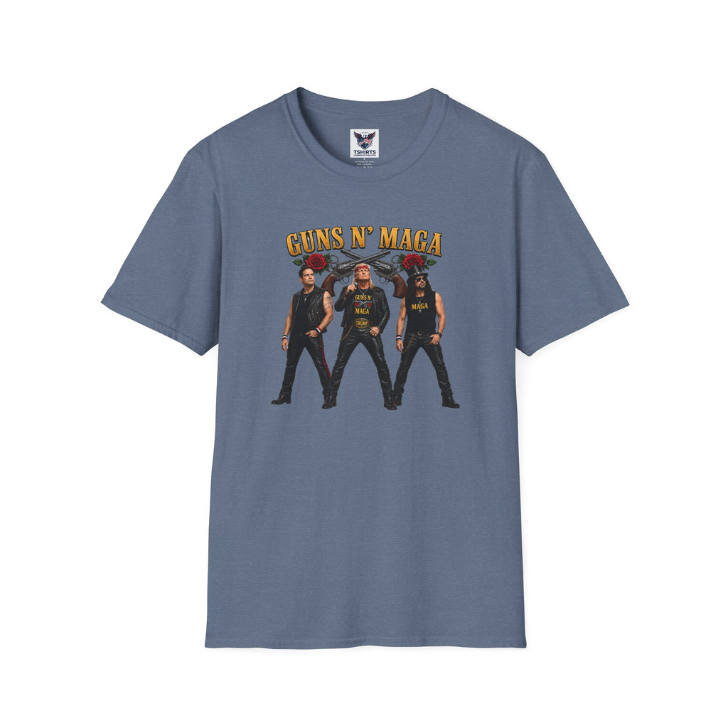Guns N' Maga Rock Band T-Shirt — Trump, Vance, Rubio Political Parody Graphic Tee