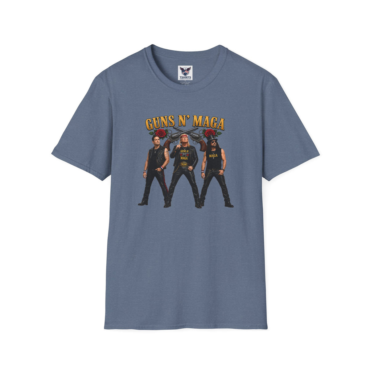 Guns N' Maga Rock Band T-Shirt — Trump, Vance, Rubio Political Parody Graphic Tee