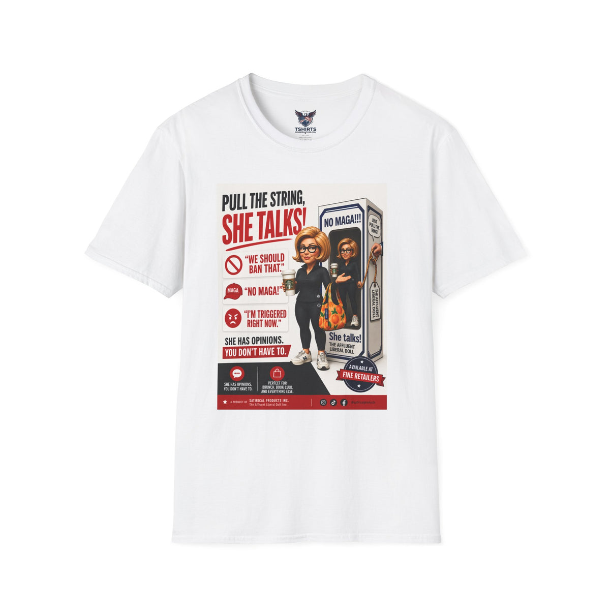 MAGA TRUMP CONSERVATIVE REPUBLICAN She Talks Phone Booth Graphic T-Shirt | Feminist Statement Tee