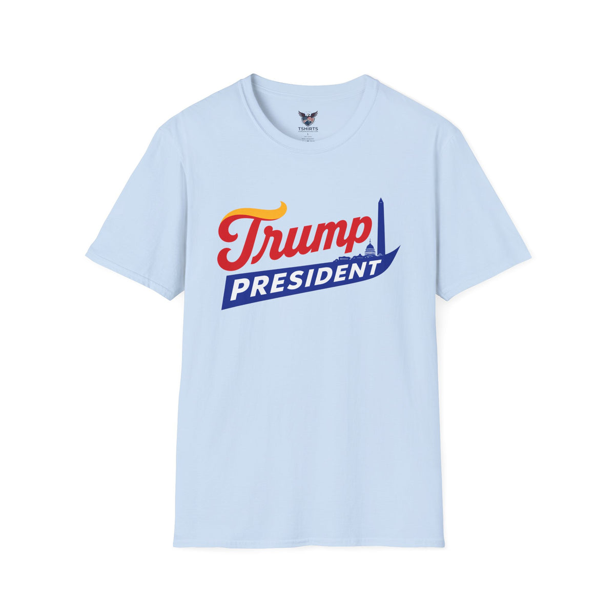 Vintage Capital Skyline Trump President Graphic Tee – Retro Patriotic Republican Streetwear & Conservative Political Statement Shirt