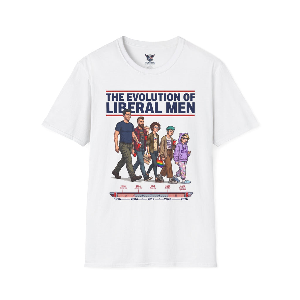 T-Shirt — "The Evolution of Liberal Men" Graphic Tee