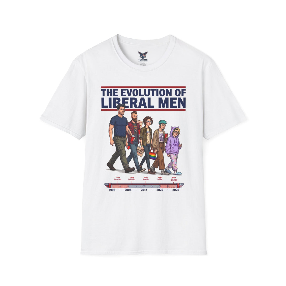 T-Shirt — "The Evolution of Liberal Men" Graphic Tee