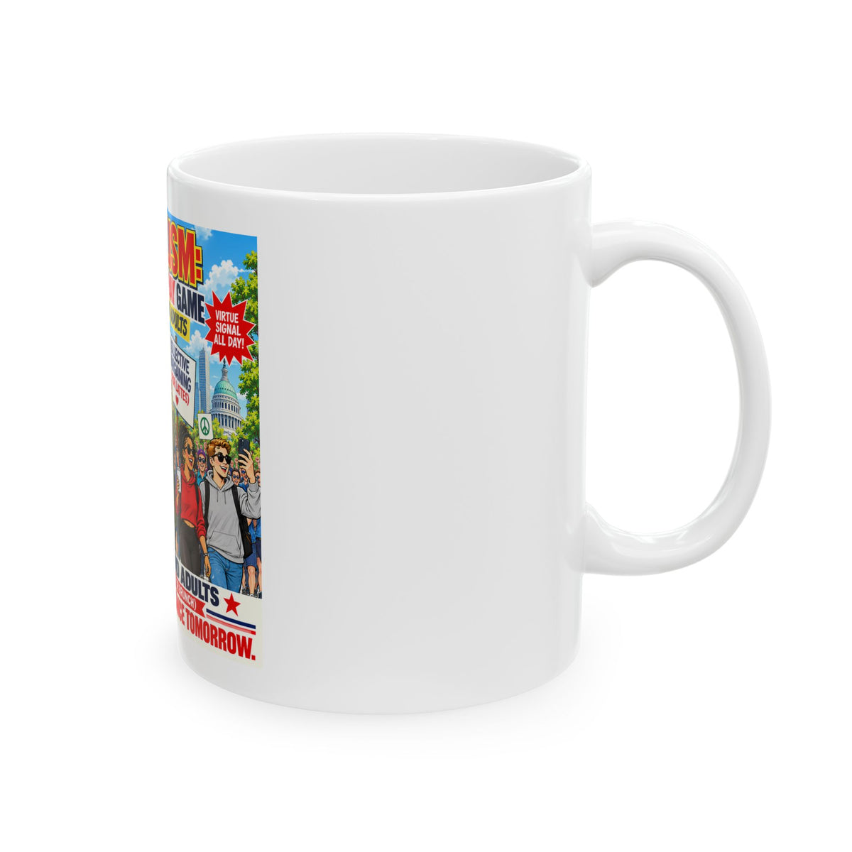 Political Satire Mug — “Socialism: The New Cosplay Game” Graphic Coffee Cup (11oz/15oz)