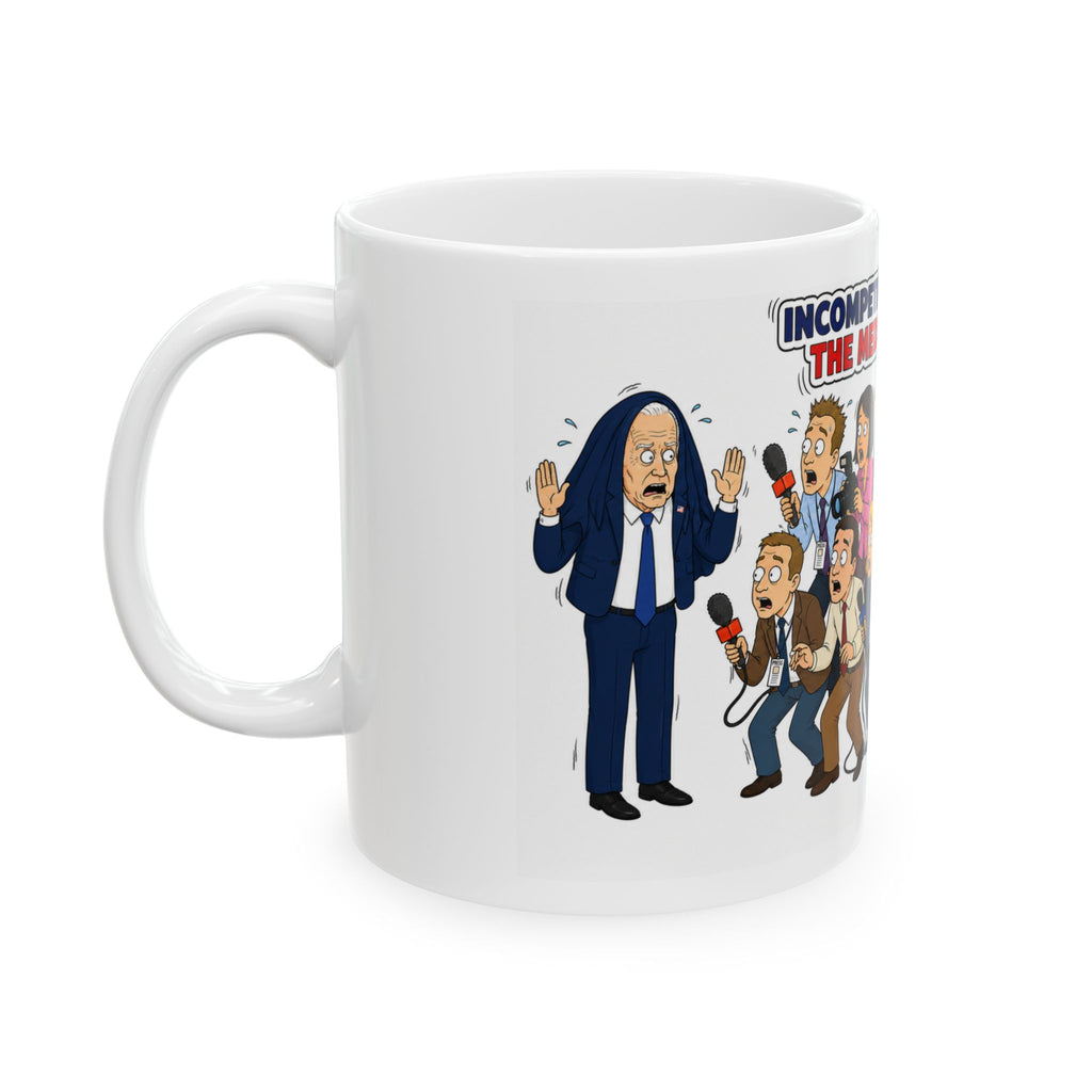 Political Cartoons Press Corps Covering Biden Mug | Ceramic Mug