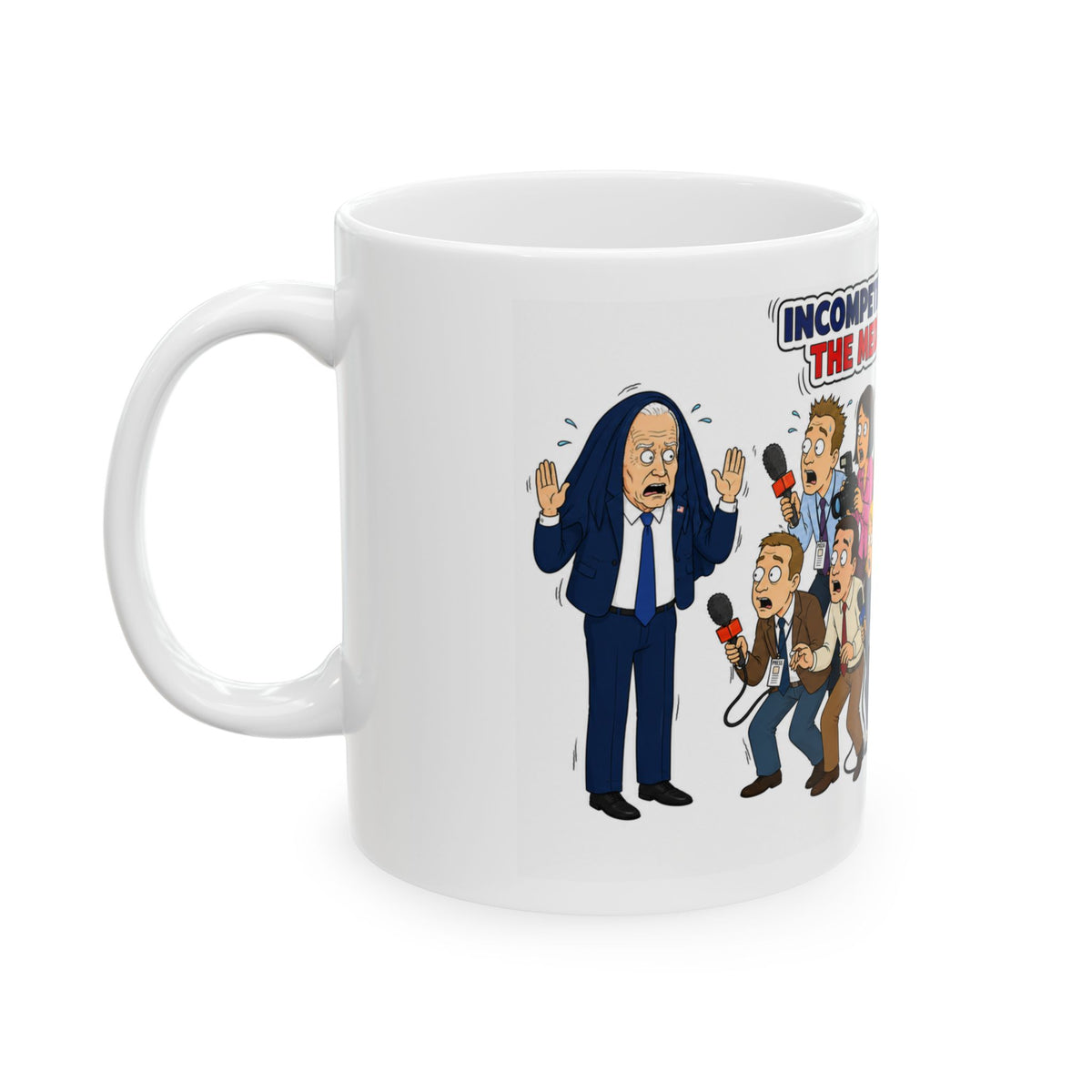 Political Cartoons Press Corps Covering Biden Mug | Ceramic Mug