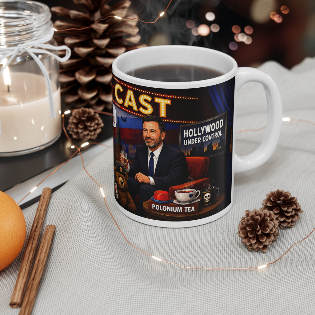 JIMMY KIMMEL ON THE PUTIN PODCAST JOKE MUG