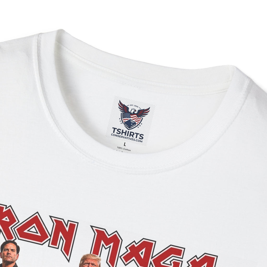 Iron Maga Band T-Shirt — Parody Rock Tee for Metal Fans Featuring Trump, Vance, Rubio