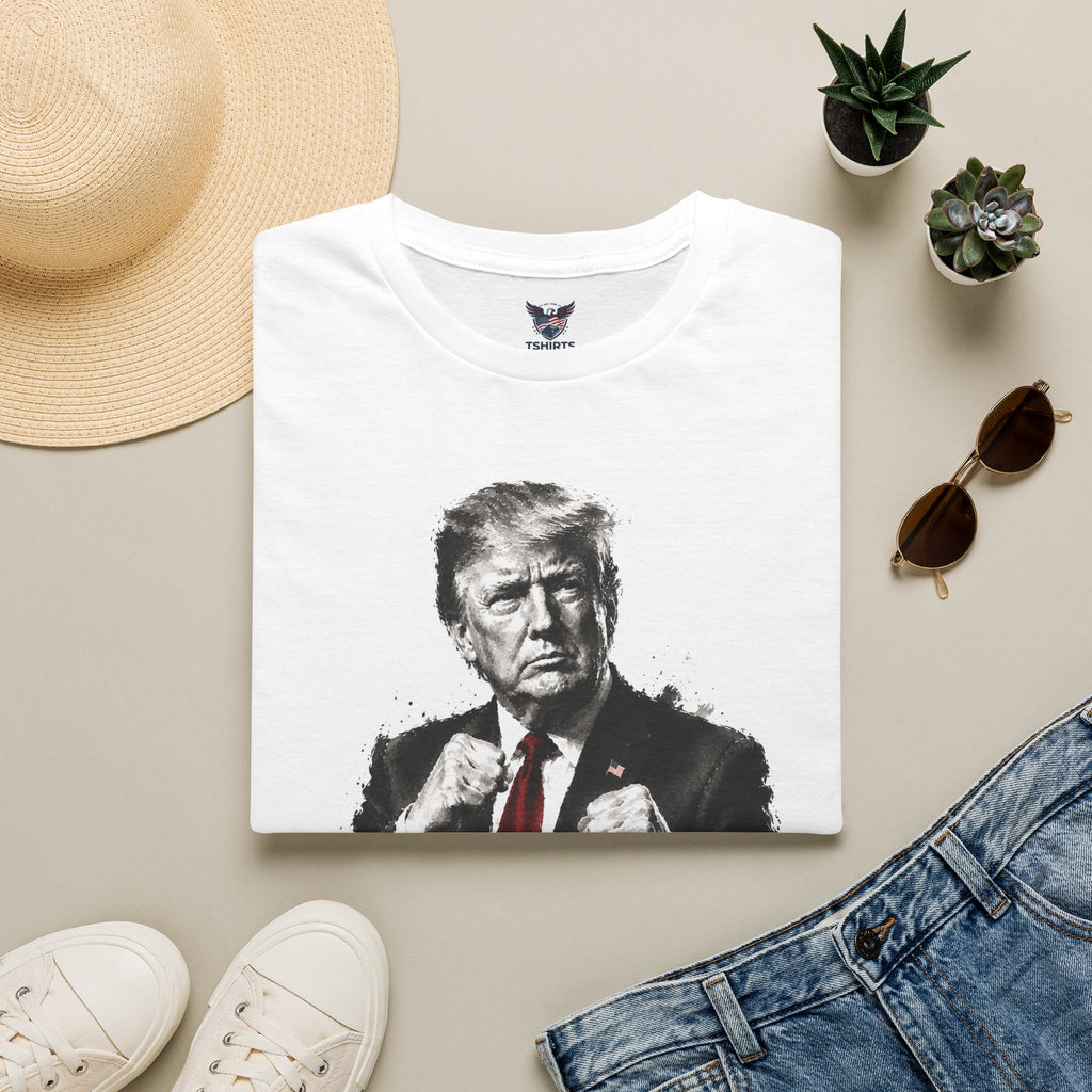 Trump Portrait Tee — Bold Political Leader Watercolor Graphic T-Shirt