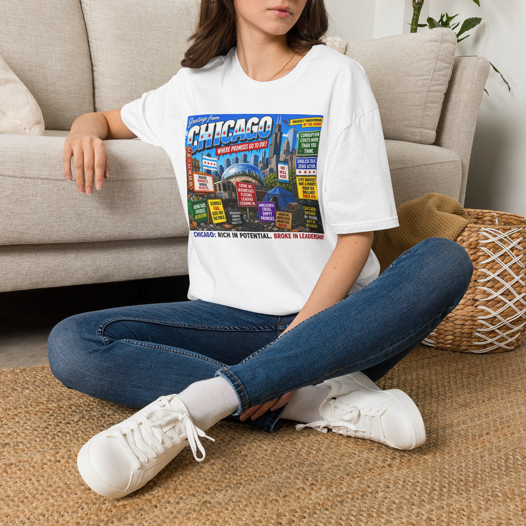 "Trump Patriot Shirt | America First T-Shirt | Conservative Republican Apparel | God Family Country Tee" | Chicago postcard skyline T-Shirt | Retro city sign collage