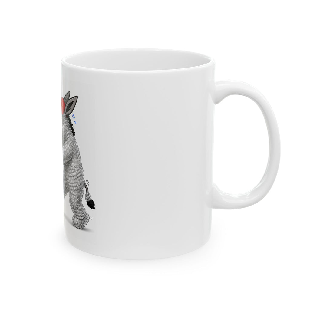 Life Is Not a Safe Space Donkey illustration Mug | Political satire ceramic mug