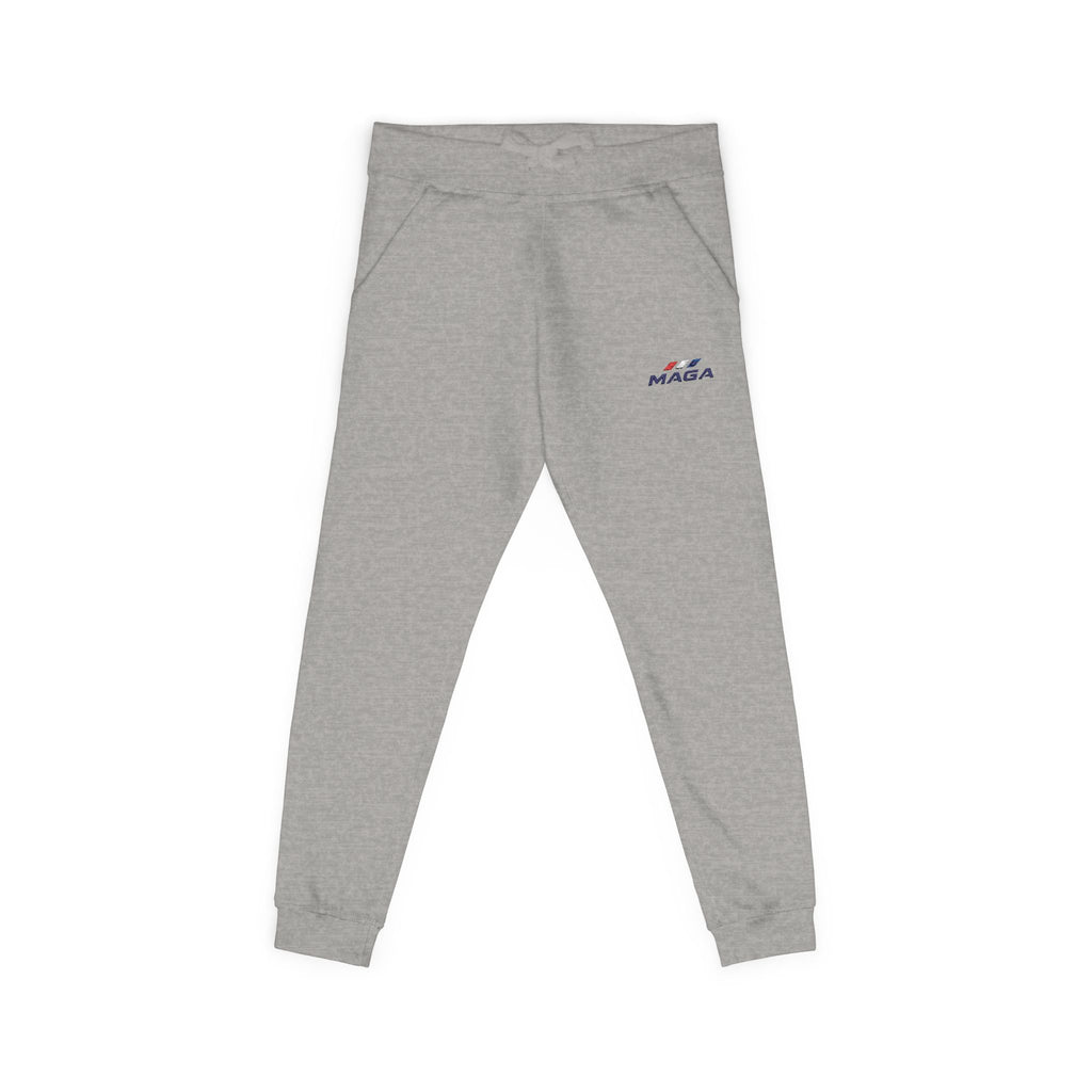 Embroidered 'MAGA' Fleece Sweatpants — The Conservative Brand - White Casual Joggers