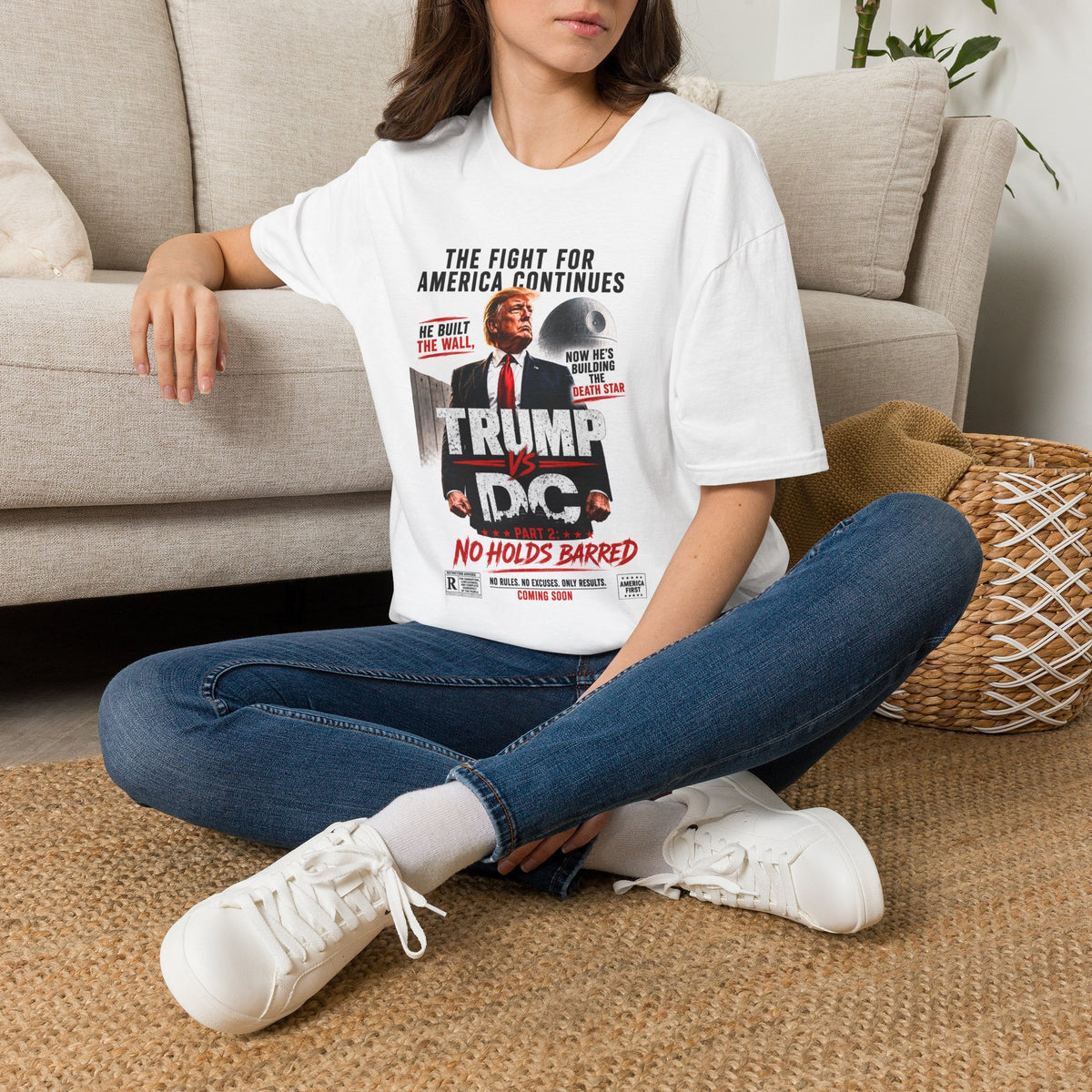 Political T‑Shirt — “The Fight for America Continues” Trump Design