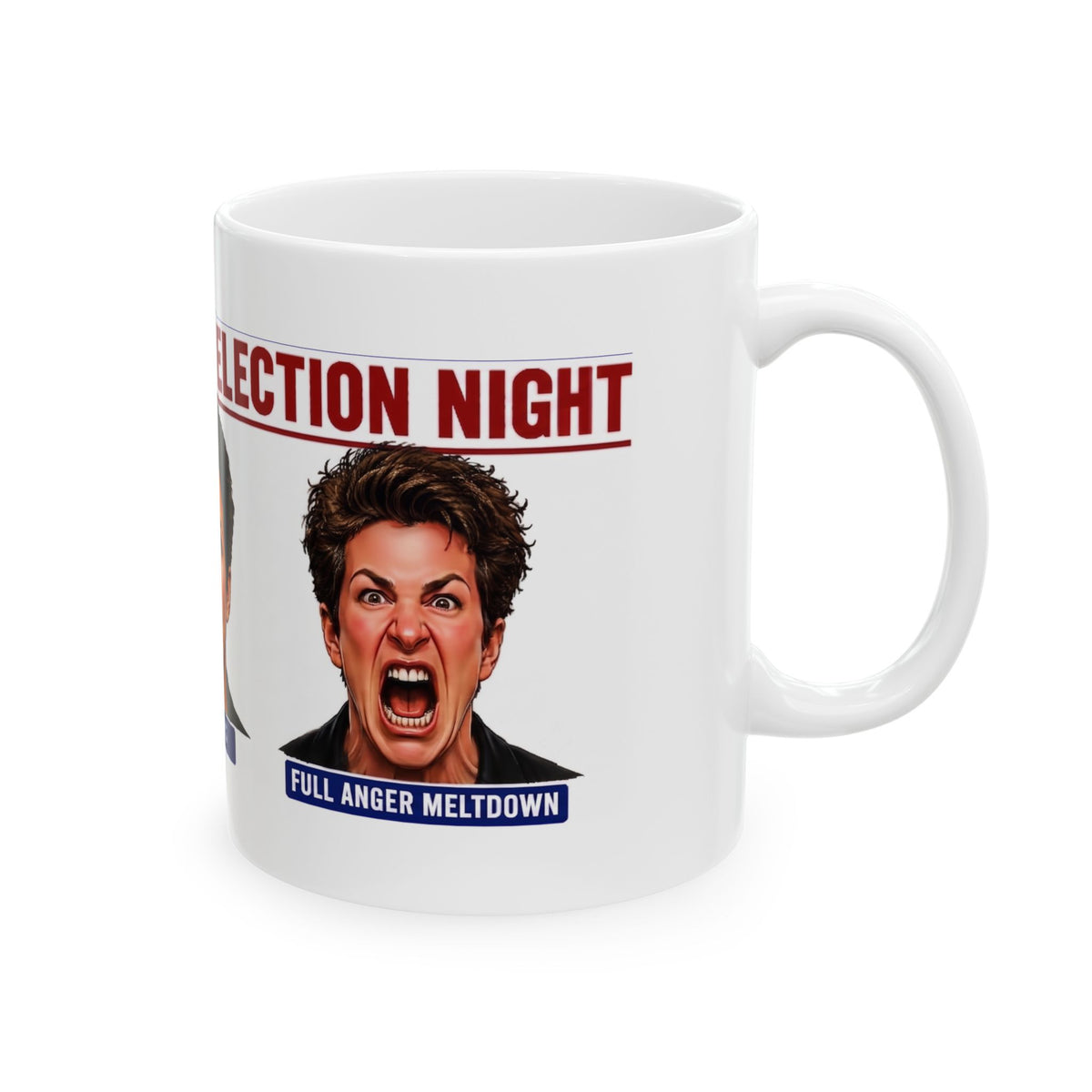 Election Mood MSDNC Faces Mug | Nervous, Confident, Surprised Ceramic Mug