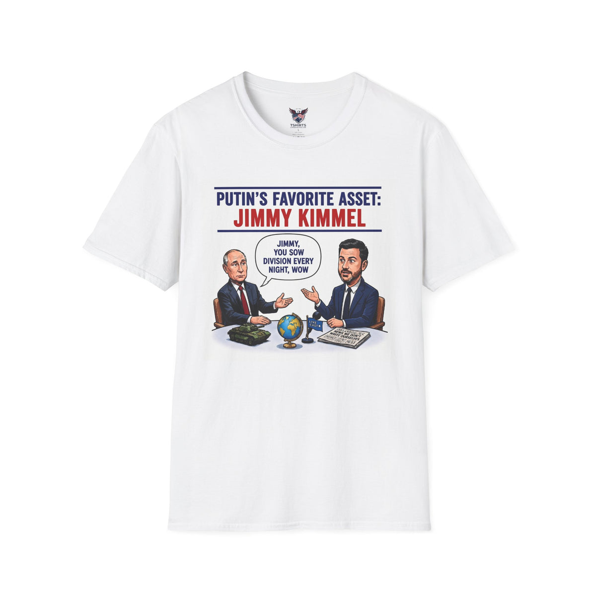 Putin's Favorite Asset Jimmy Kimmel Funny Political Conservative Cartoon T-Shirt