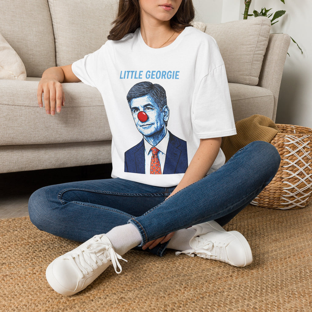 "Trump Patriot Shirt | America First T-Shirt | Conservative Republican Apparel | God Family Country Tee" | anti-woke tshirt | Little Georgie clown nose T-Shirt | satirical portrait tee