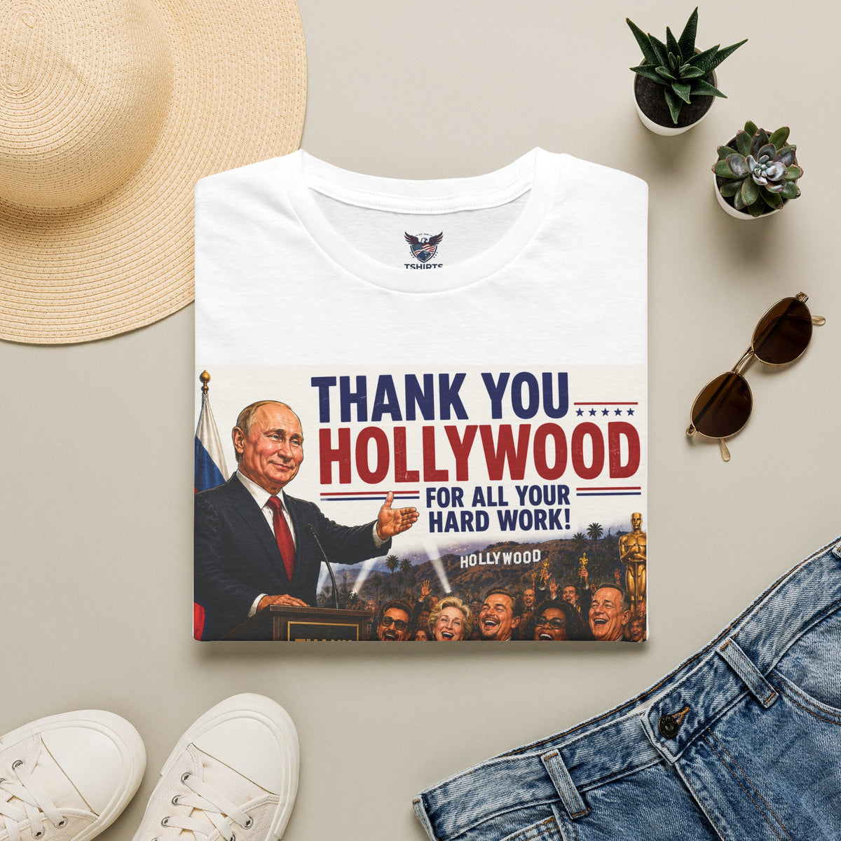 Thank You Hollywood T-Shirt | Vintage Political Poster Style