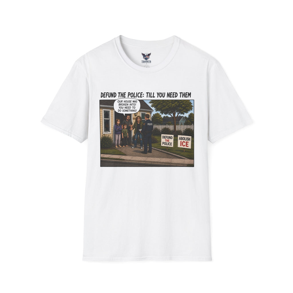 "Trump Patriot Shirt | America First T-Shirt | Conservative Republican Apparel | God Family Country Tee" | anti-woke tshirt | Defund the Police Cartoon T-Shirt | Protest Graphic Tee, Political Satire