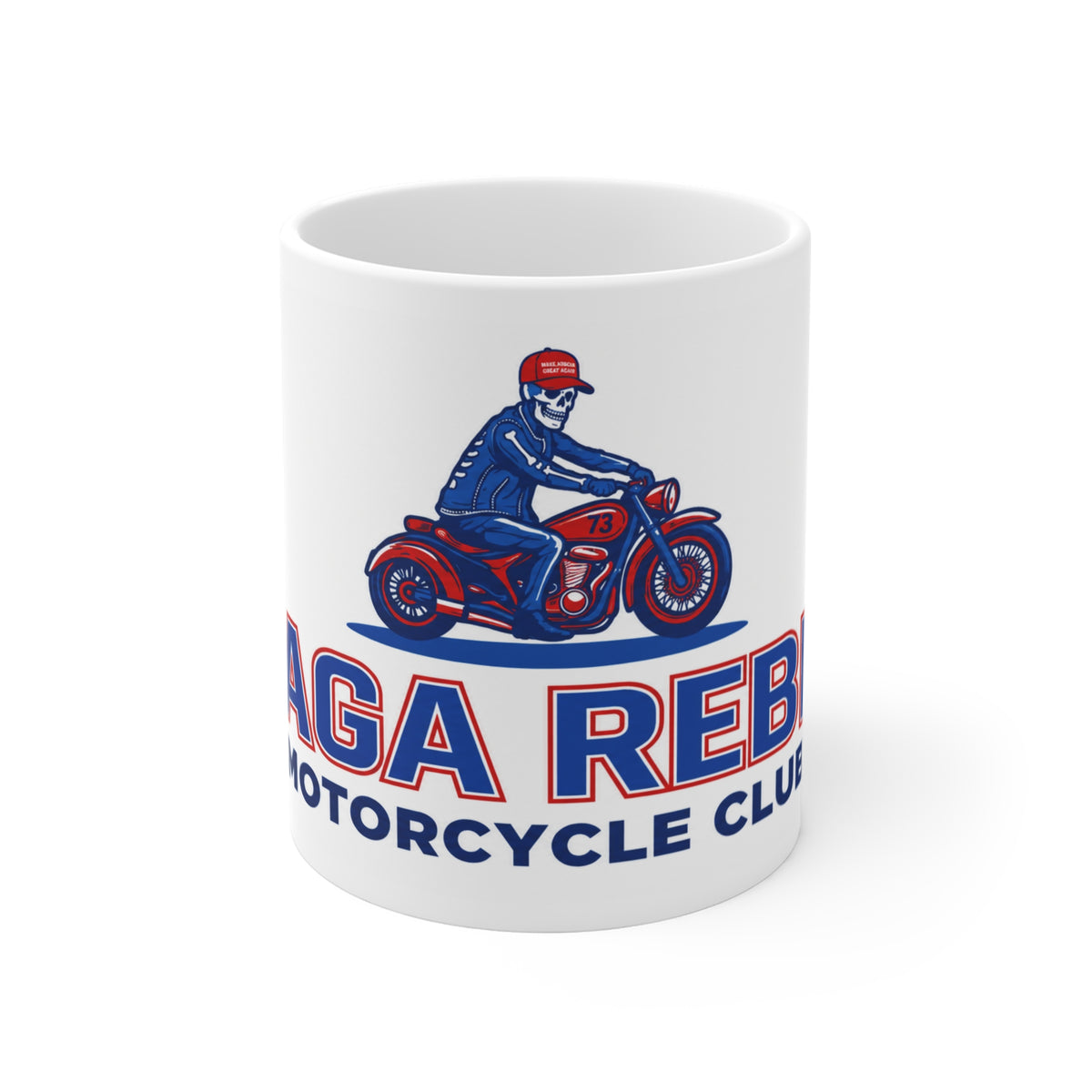 MAGA Rebel Motorcycle Club Ceramic Mug – Conservative Republican Gift for Trump Supporters