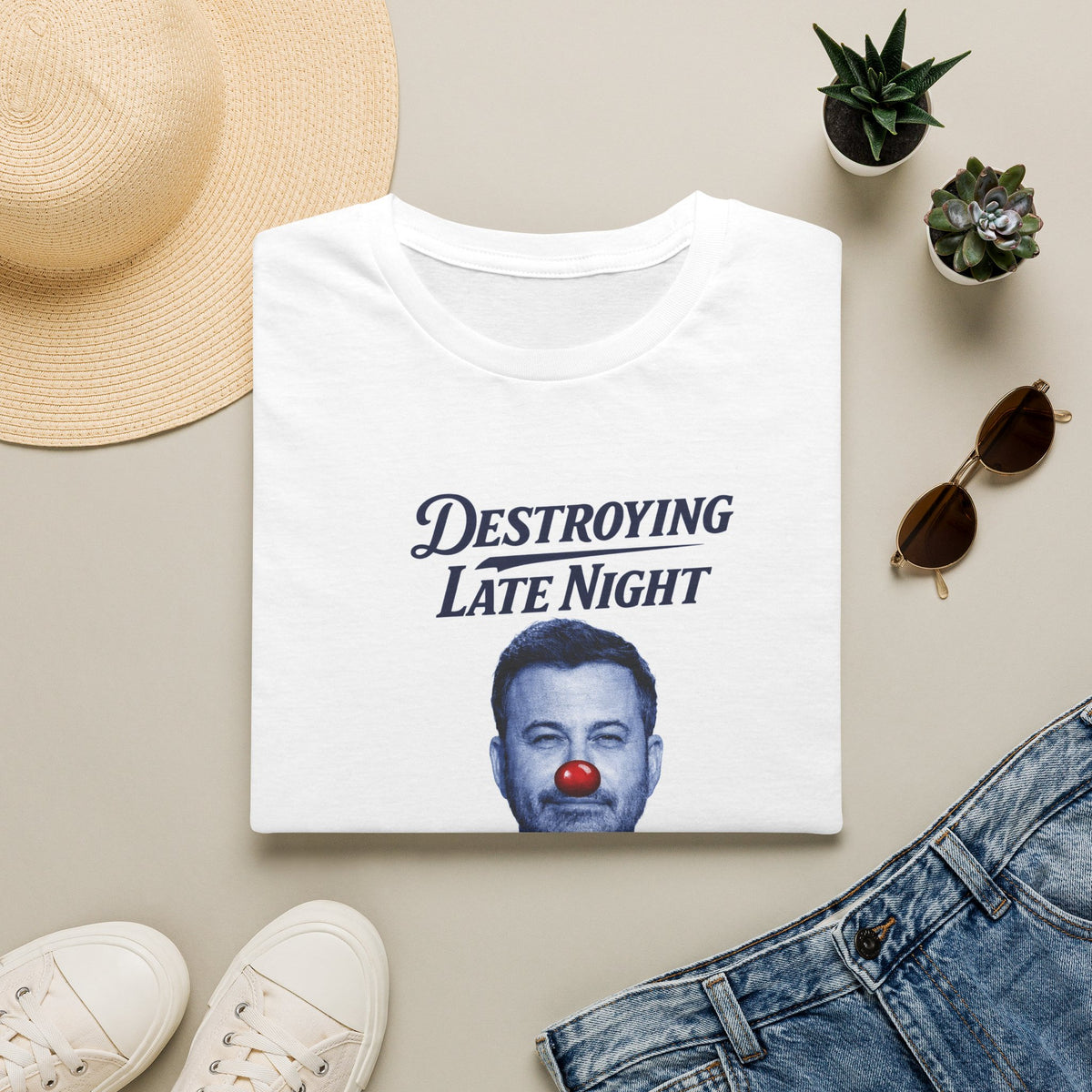"Trump Patriot Shirt | America First T-Shirt | Conservative Republican Apparel | God Family Country Tee" | anti-woke tshirt | Destroying Late Night T-Shirt | Portrait with Red Nose, Satire Tee