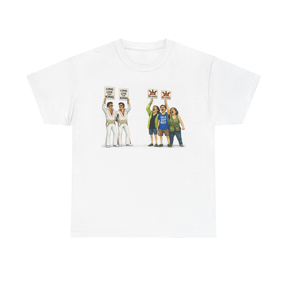 "Trump Patriot Shirt | America First T-Shirt | Conservative Republican Apparel | God Family Country Tee" | anti-woke tshirt | Protest Cartoon Characters T-Shirt | Funny Sign Holding Illustration