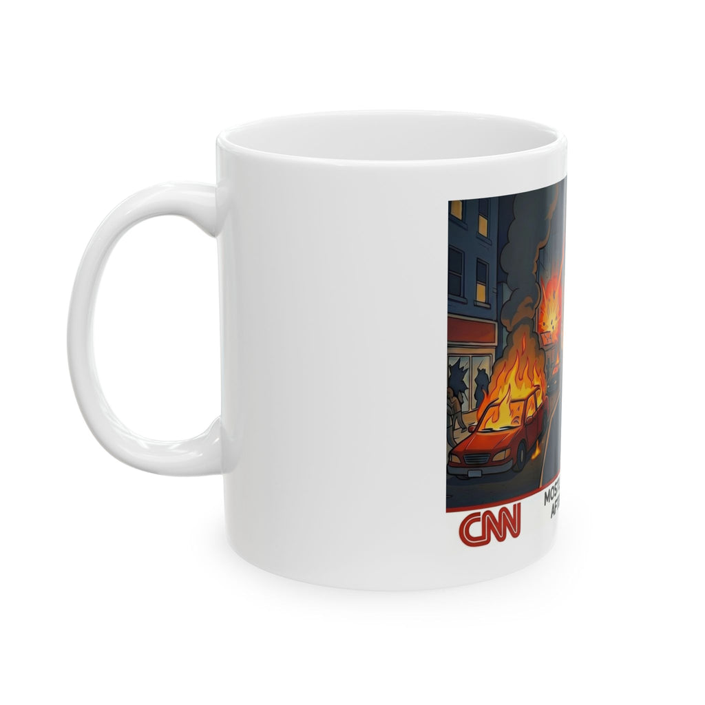 Political Satire Mug | "Mostly Peaceful Protest" Meme Cup
