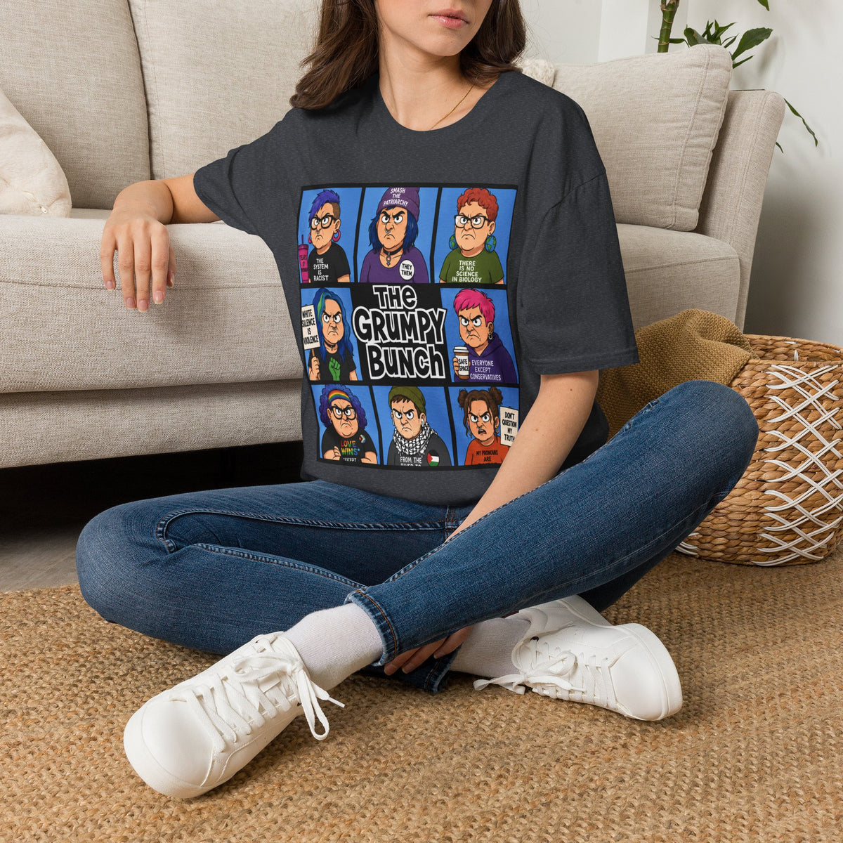 Grumpy WOKE Bunch Graphic T-Shirt — Retro Comic Panel Illustration