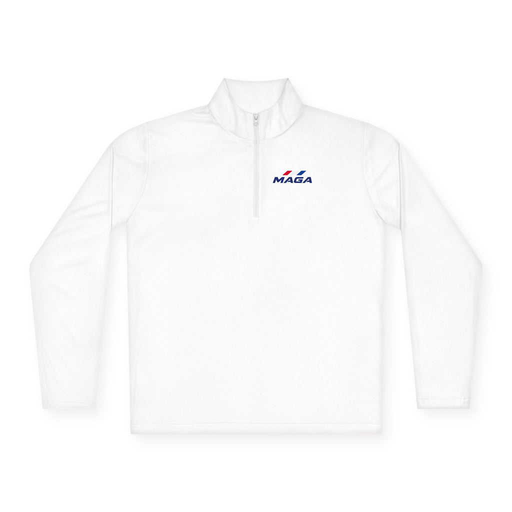 Quarter-Zip Pullover — Retro MAGA-Inspired Logo Chest Tee - The Conservative Brand