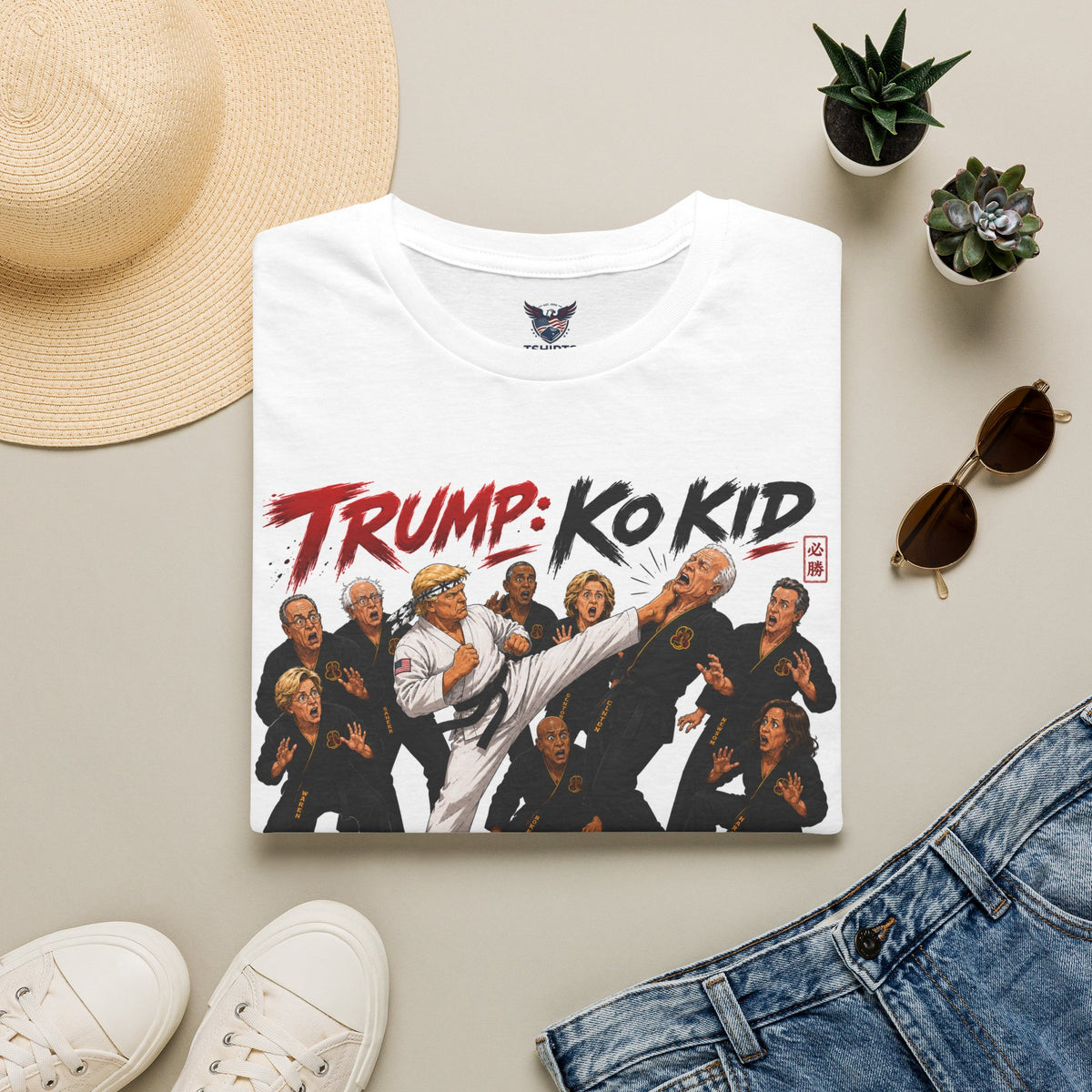 Political T‑Shirt — "Trump: KO Kid" Retro Boxing Parody Tee