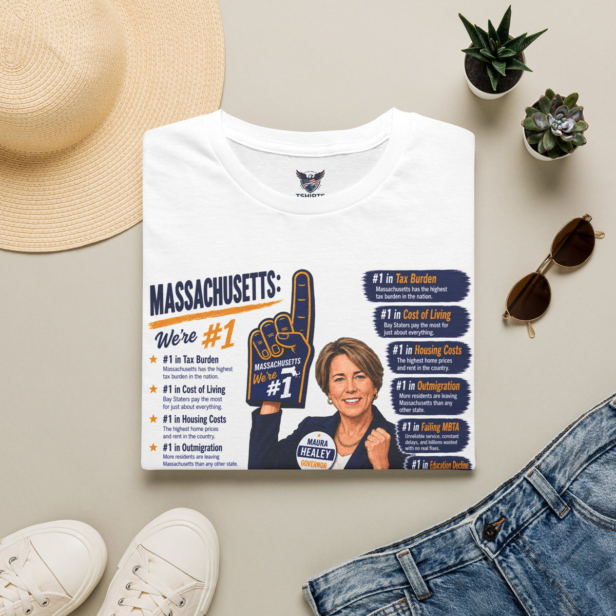 "Trump Patriot Shirt | America First T-Shirt | Conservative Republican Apparel | God Family Country Tee" | Anti Woke | Massachusetts Facts Graphic T-Shirt | State Trivia, Map, Icons