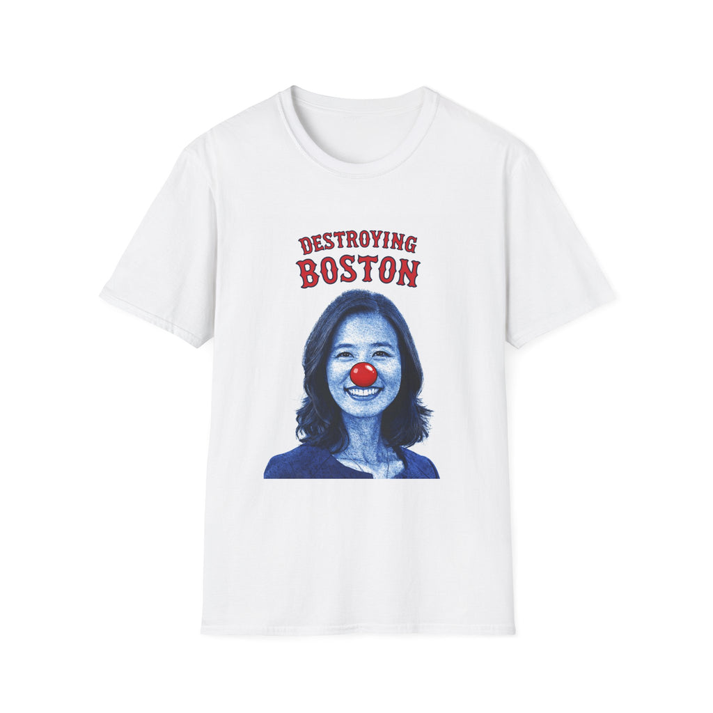 "Trump Patriot Shirt | America First T-Shirt | Conservative Republican Apparel | God Family Country Tee" | anti-woke tshirt | Destroying Boston clown nose photo T-Shirt | satirical political design