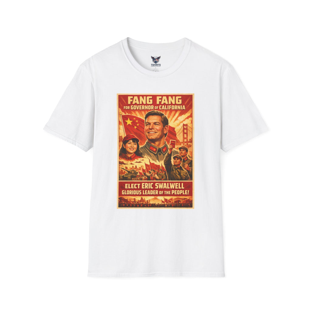 Political Propaganda T-Shirt — "Fang Fang for Governor of California" Retro Poster Design