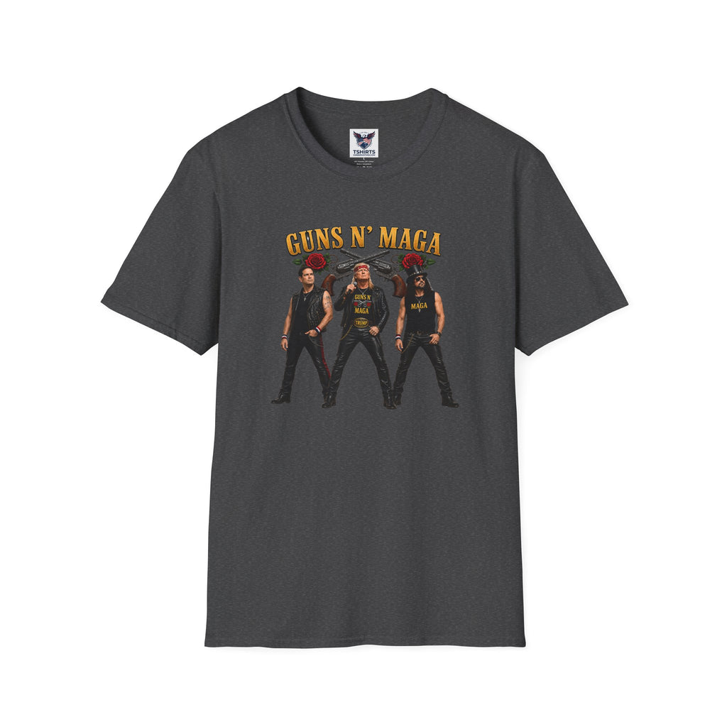 Guns N' Maga Rock Band T-Shirt — Trump, Vance, Rubio Political Parody Graphic Tee